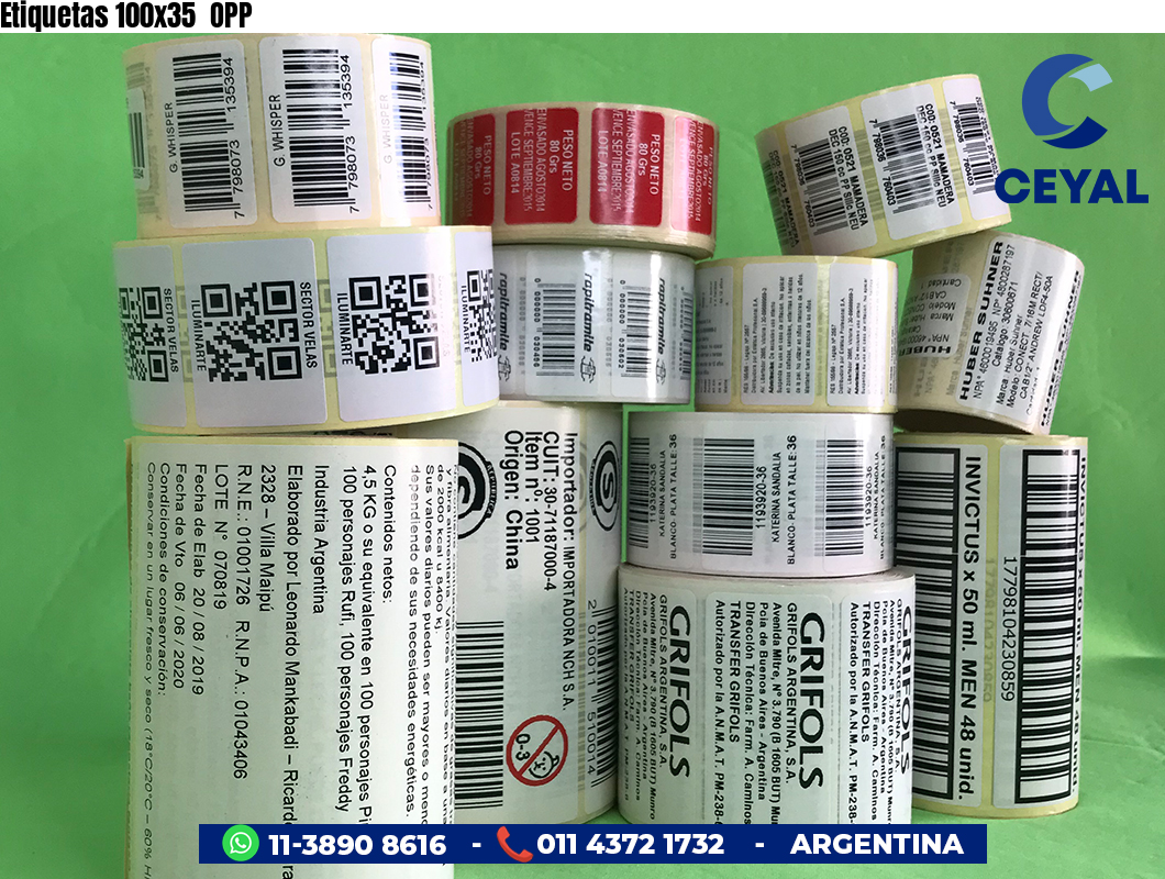 Etiquetas 100x35 OPP