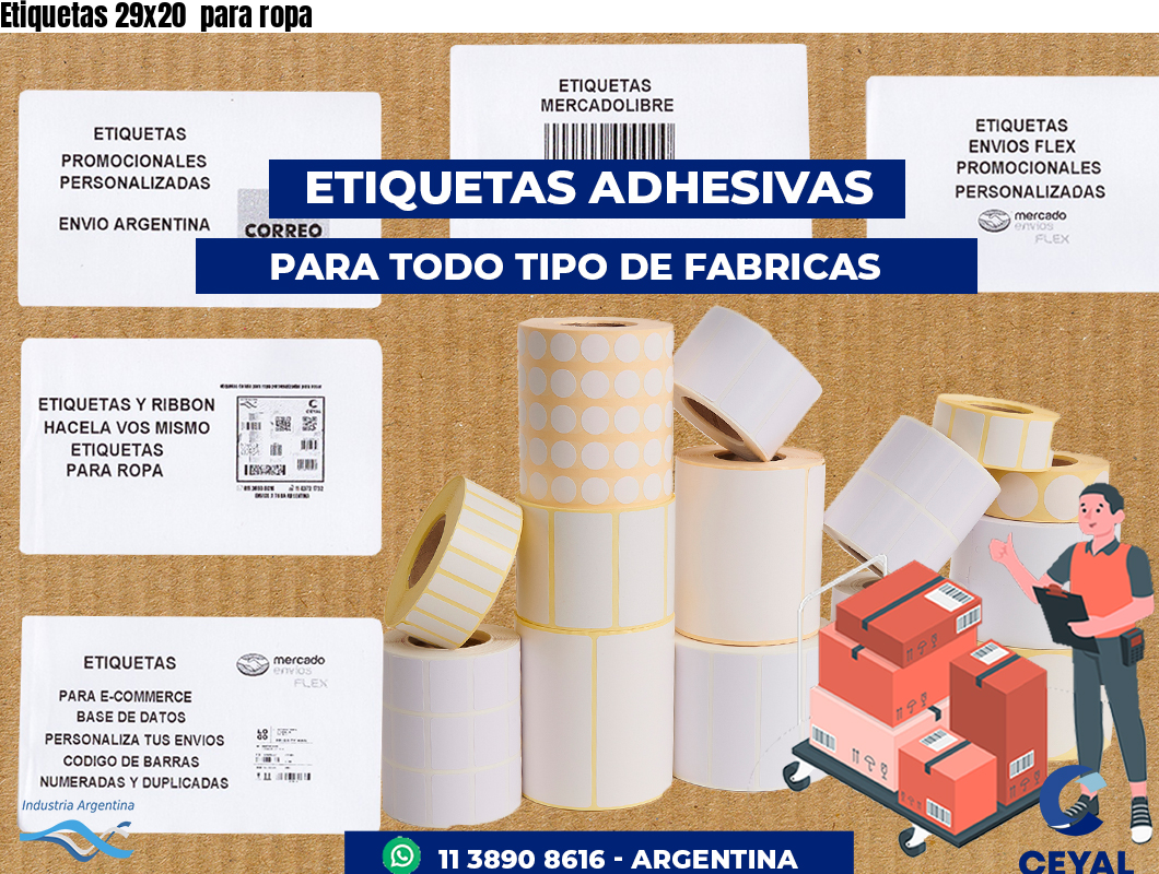 Etiquetas 29x20  para ropa