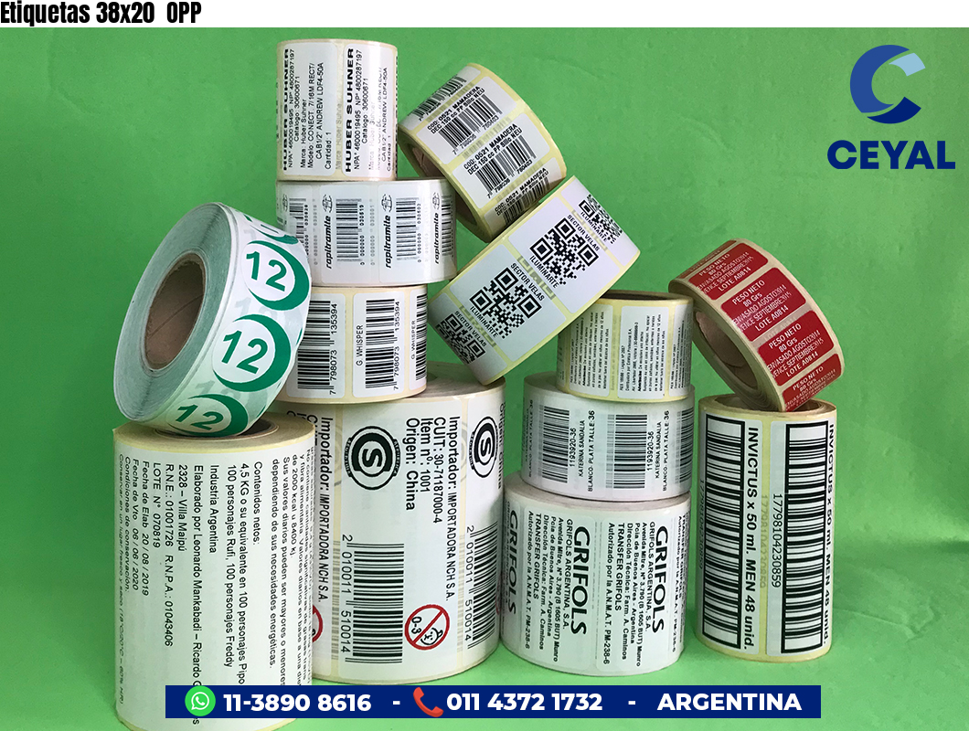 Etiquetas 38x20 OPP