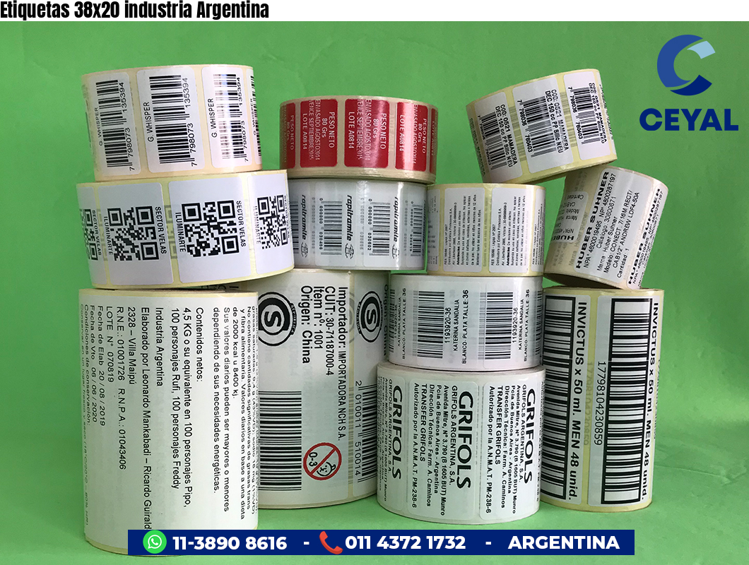 Etiquetas 38x20 industria Argentina