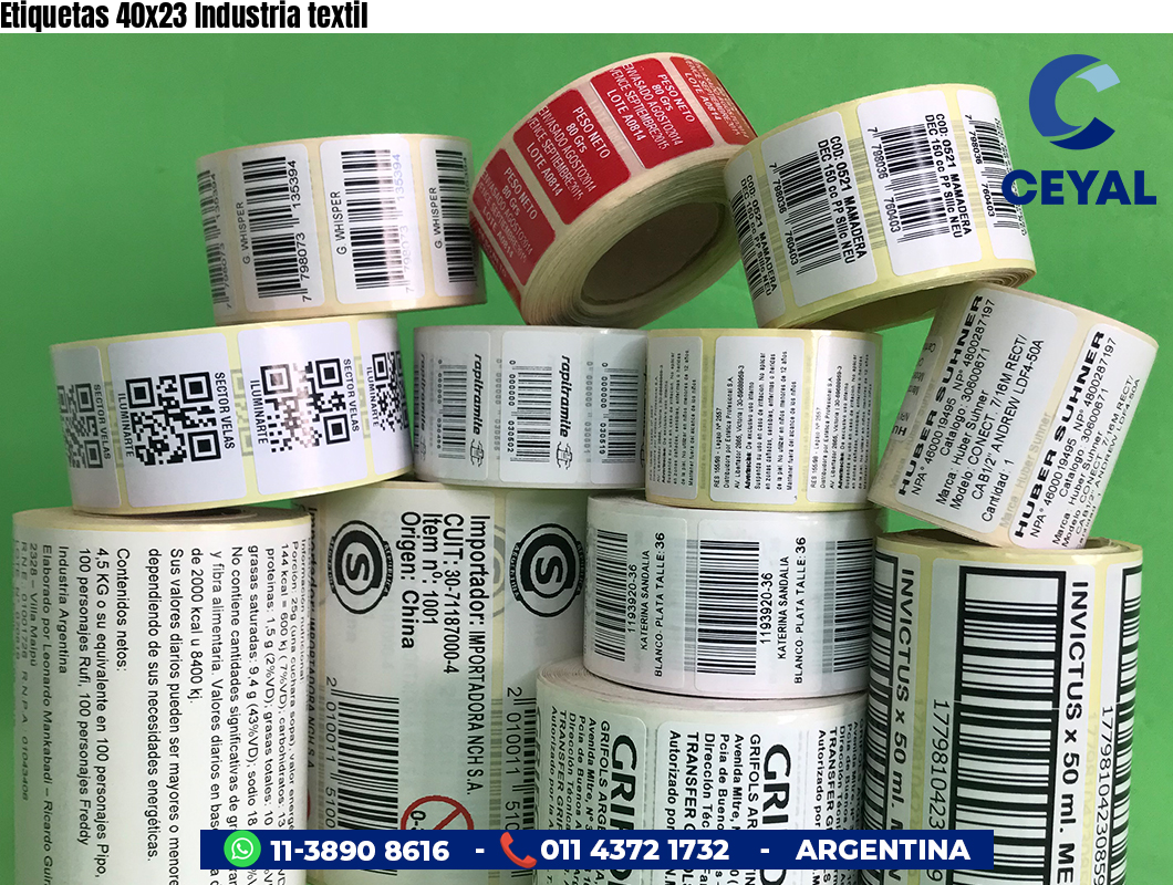 Etiquetas 40x23 Industria textil