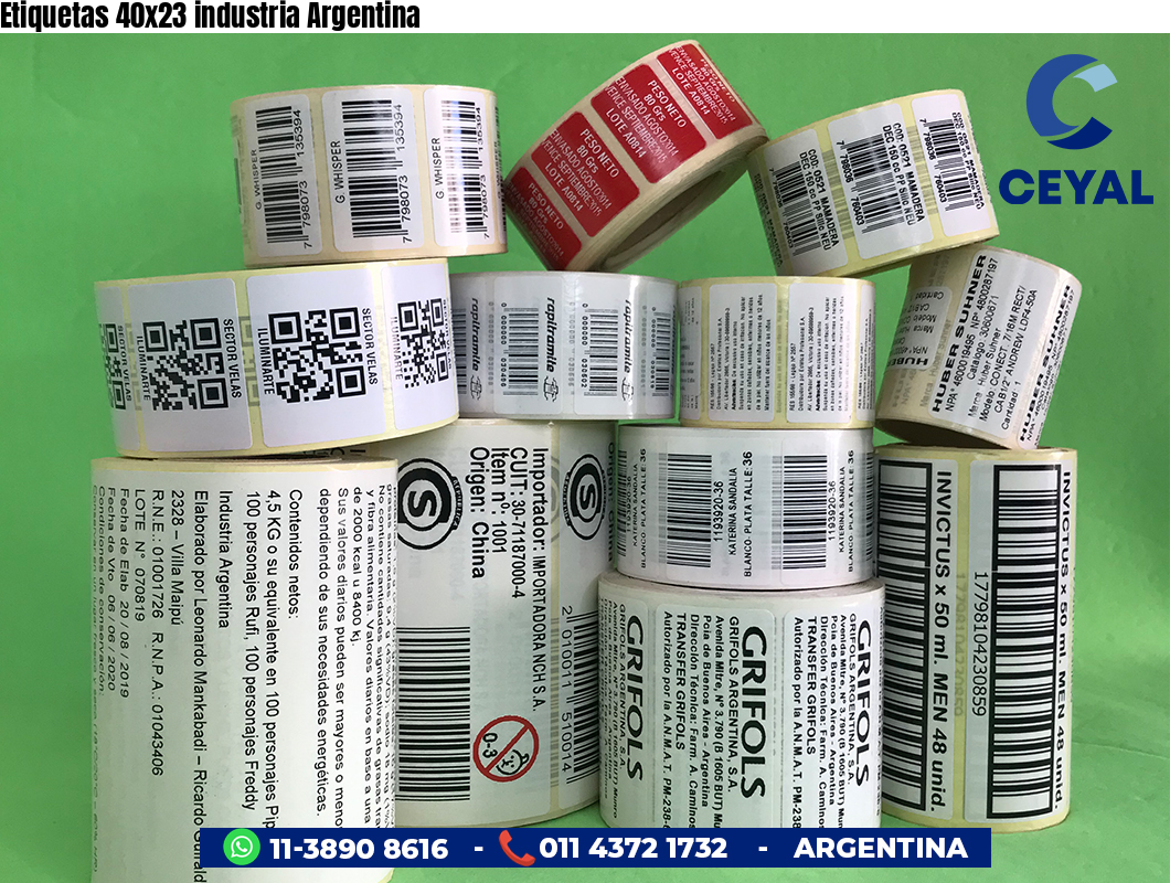 Etiquetas 40x23 industria Argentina