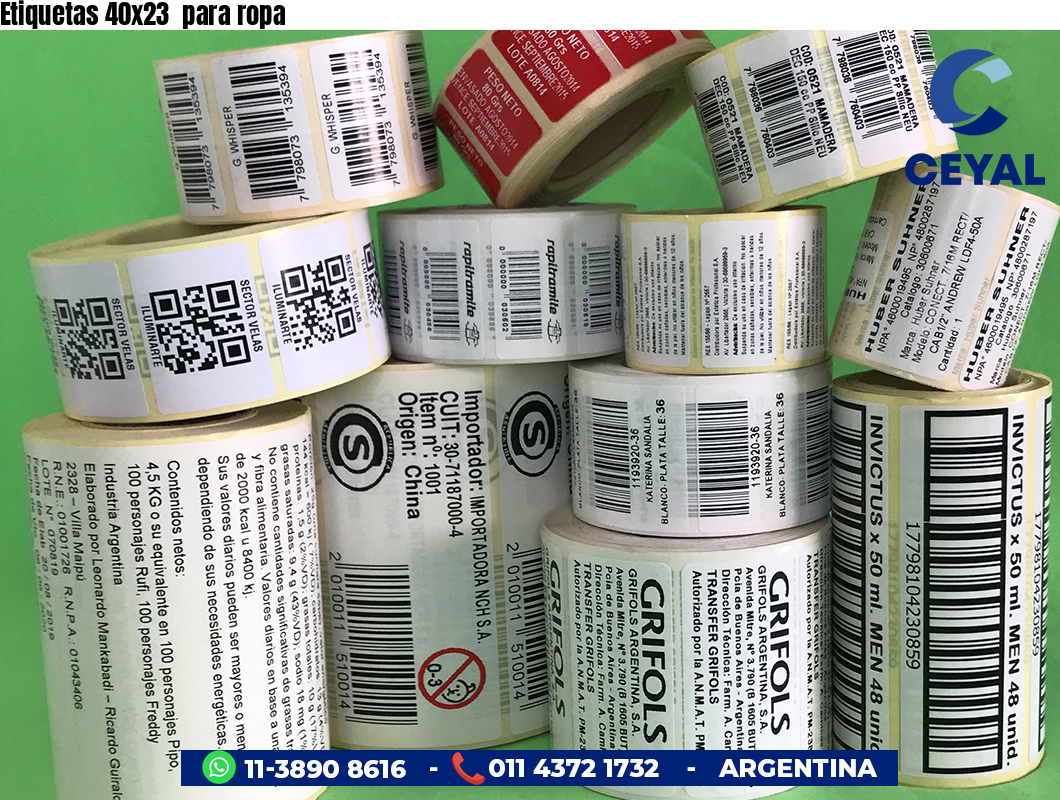Etiquetas 40x23 para ropa