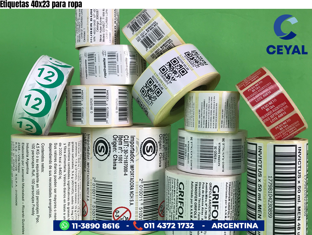 Etiquetas 40x23 para ropa
