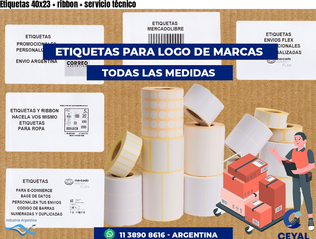 Etiquetas 40x23 ribbon servicio técnico