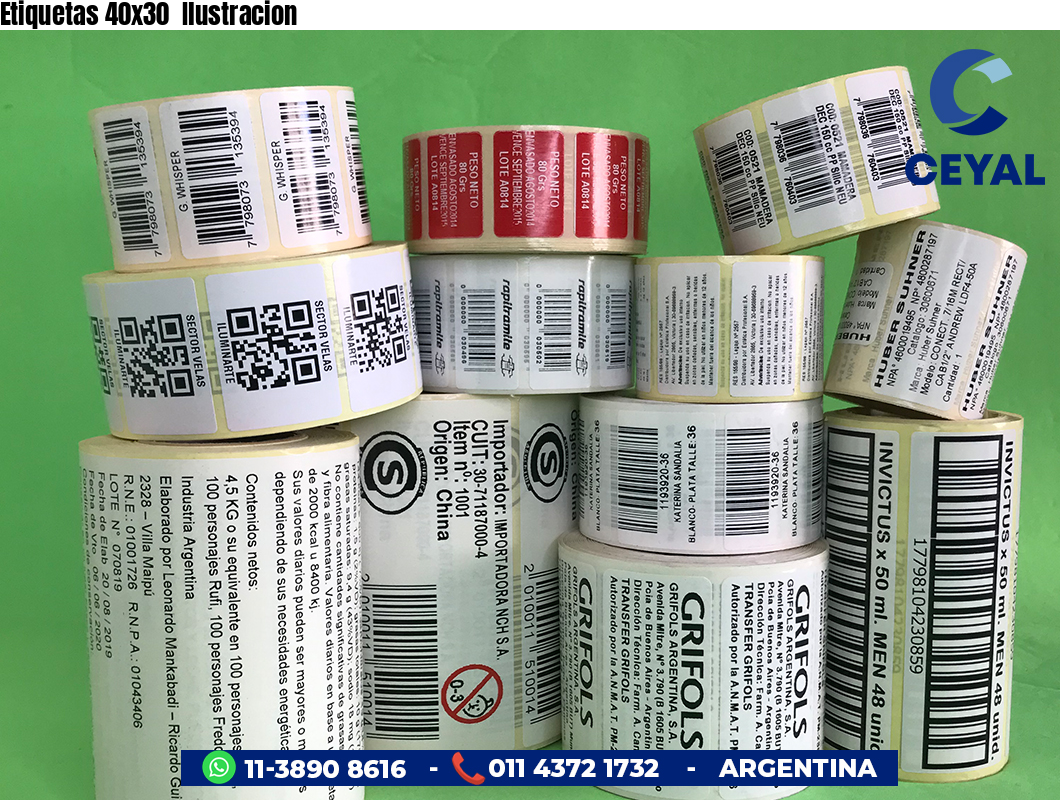 Etiquetas 40x30 Ilustracion