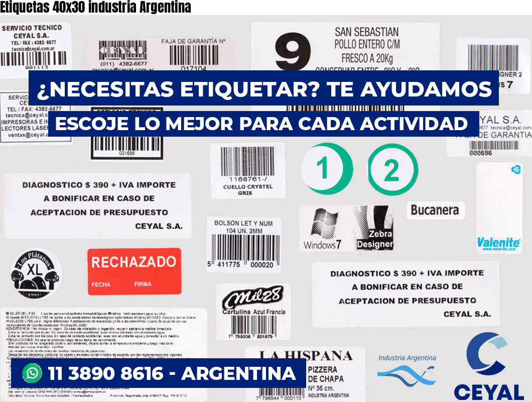 Etiquetas 40x30 industria Argentina