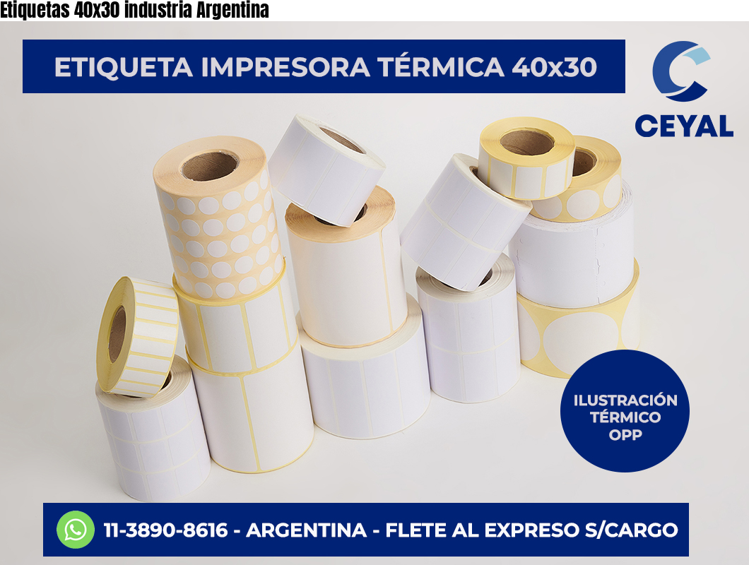 Etiquetas 40×30 industria Argentina