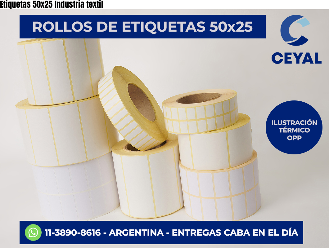 Etiquetas 50×25 Industria textil