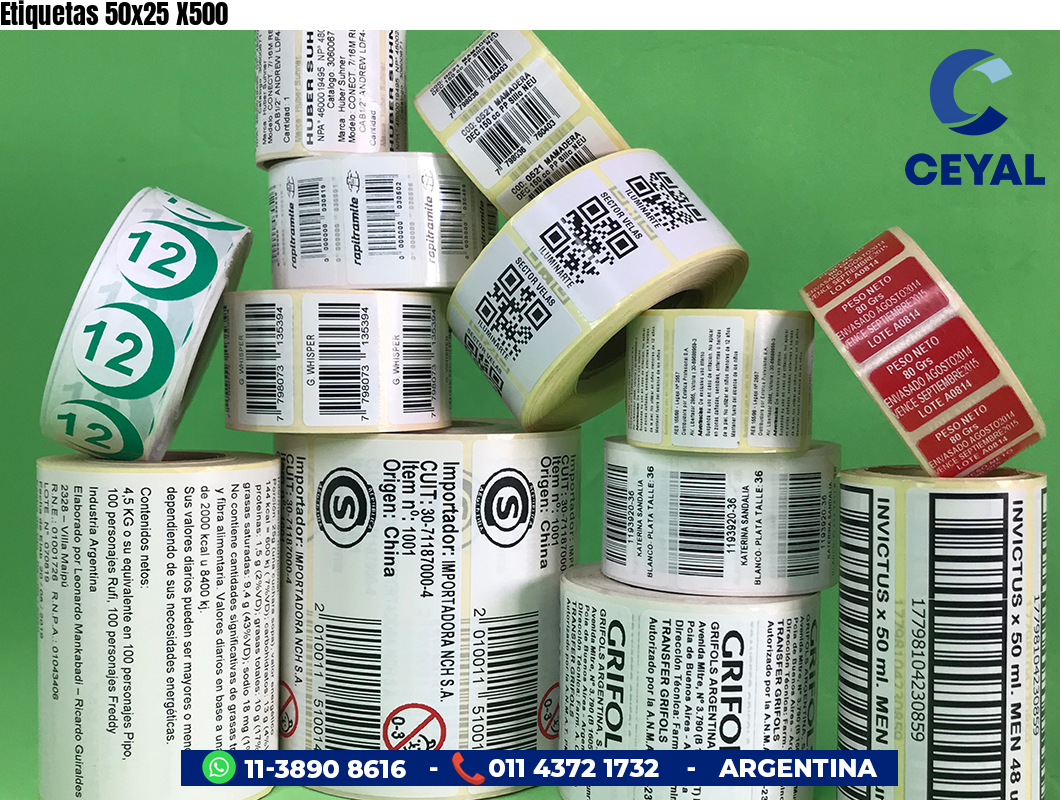 Etiquetas 50x25 X500