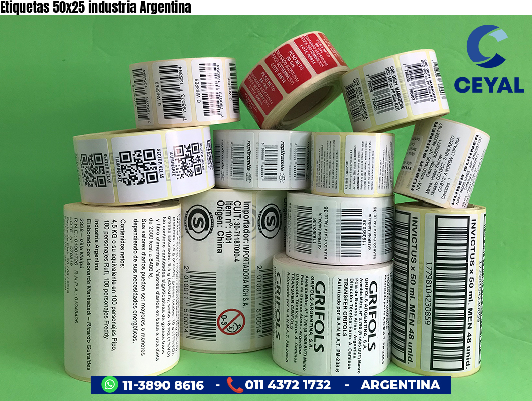 Etiquetas 50x25 industria Argentina