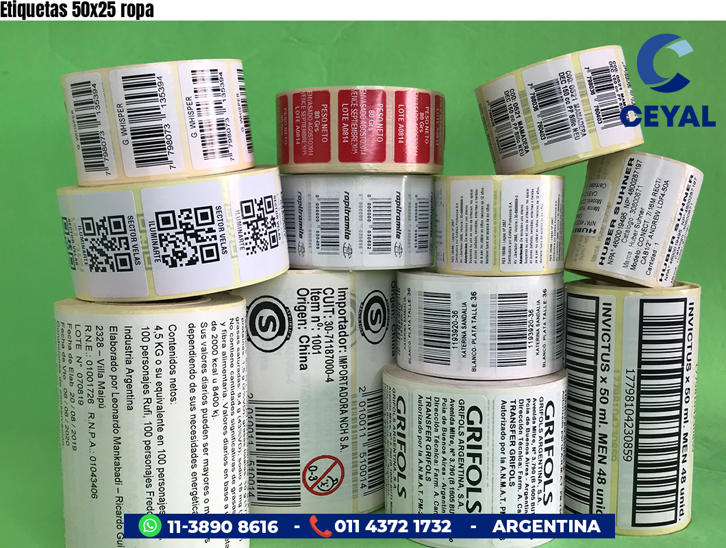 Etiquetas 50x25 ropa