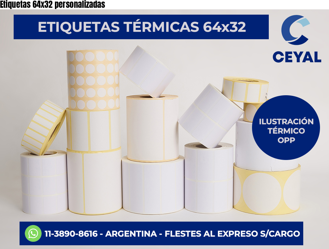 Etiquetas 64×32 personalizadas
