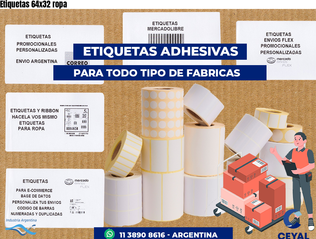 Etiquetas 64x32 ropa