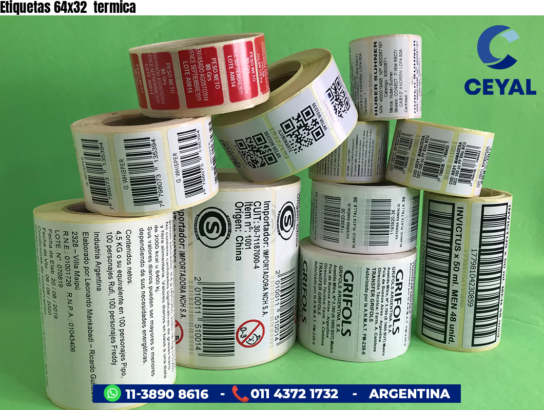 Etiquetas 64x32 termica