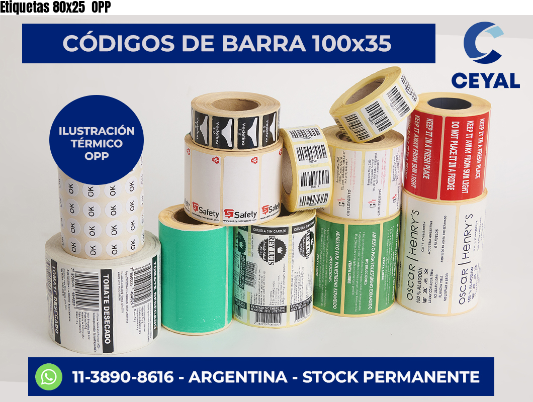 Etiquetas 80×25  OPP