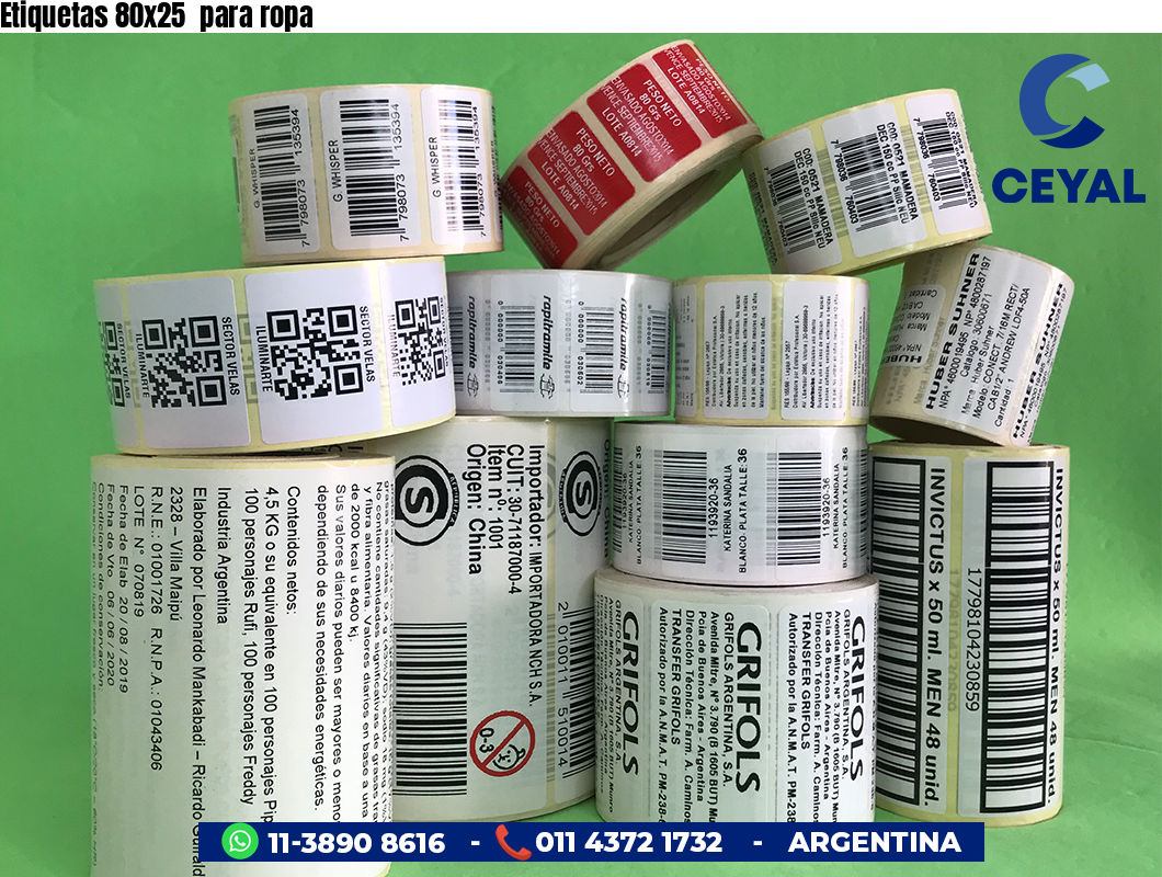 Etiquetas 80x25 para ropa