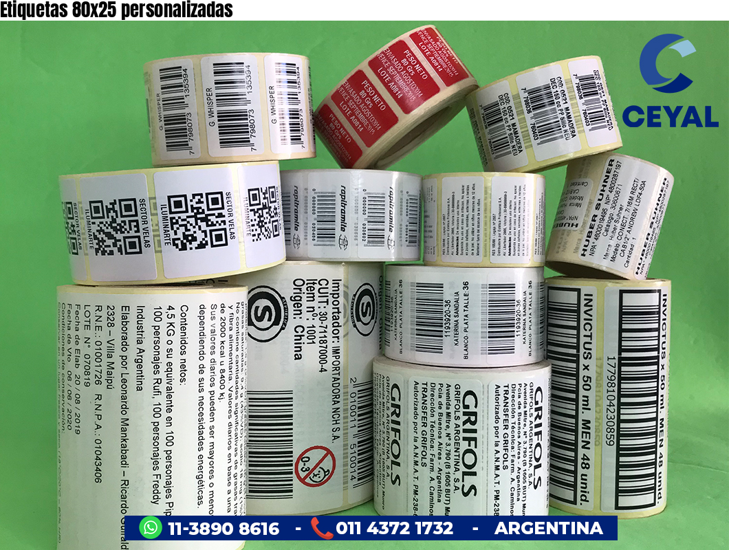 Etiquetas 80x25 personalizadas