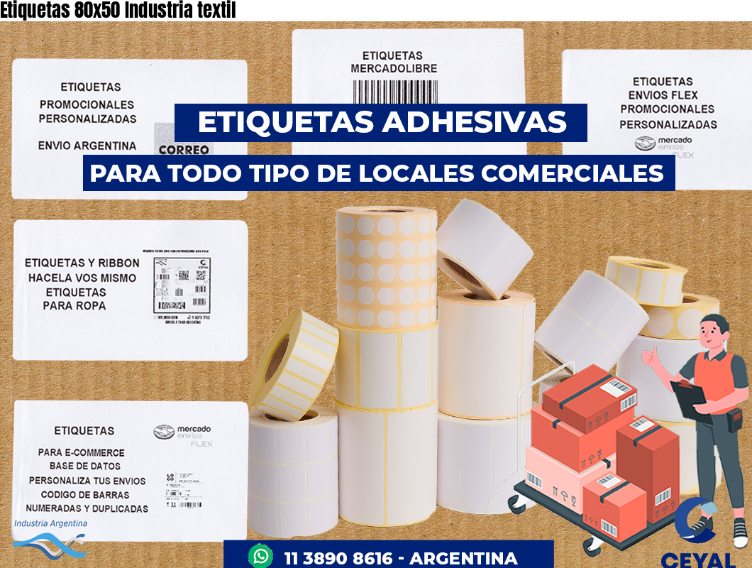 Etiquetas 80x50 Industria textil