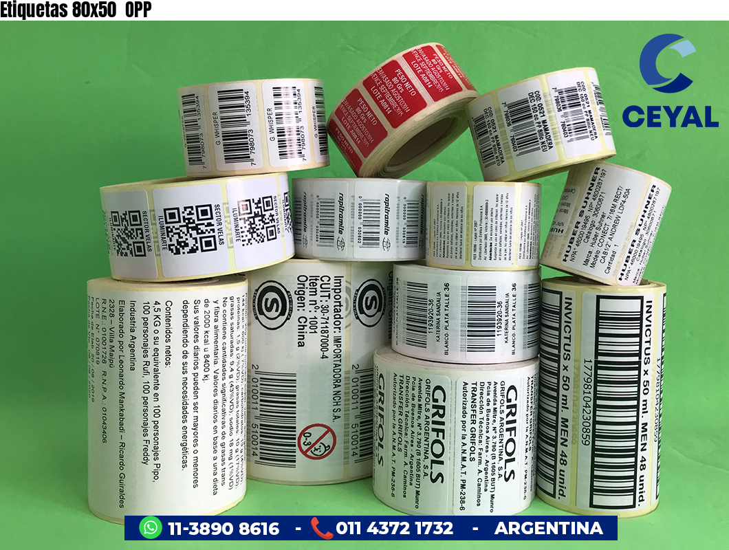 Etiquetas 80x50 OPP
