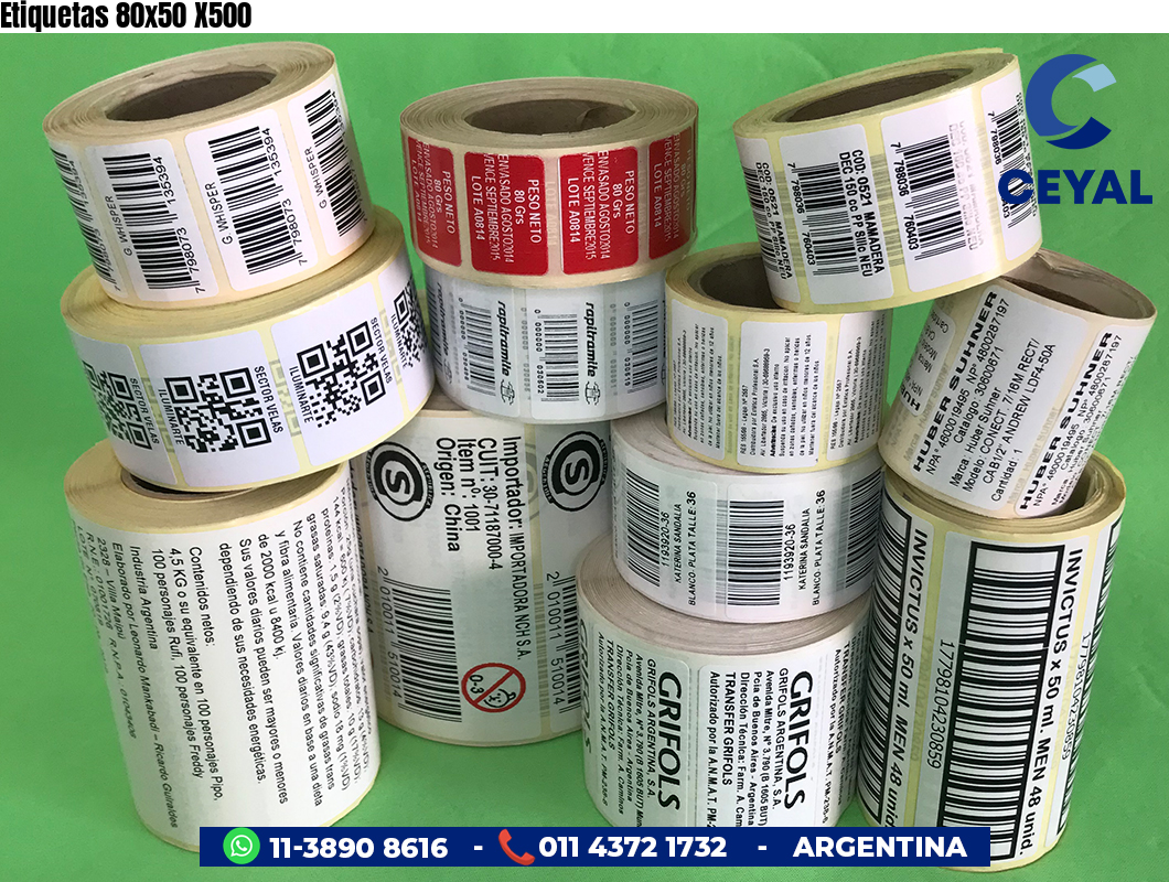 Etiquetas 80x50 X500