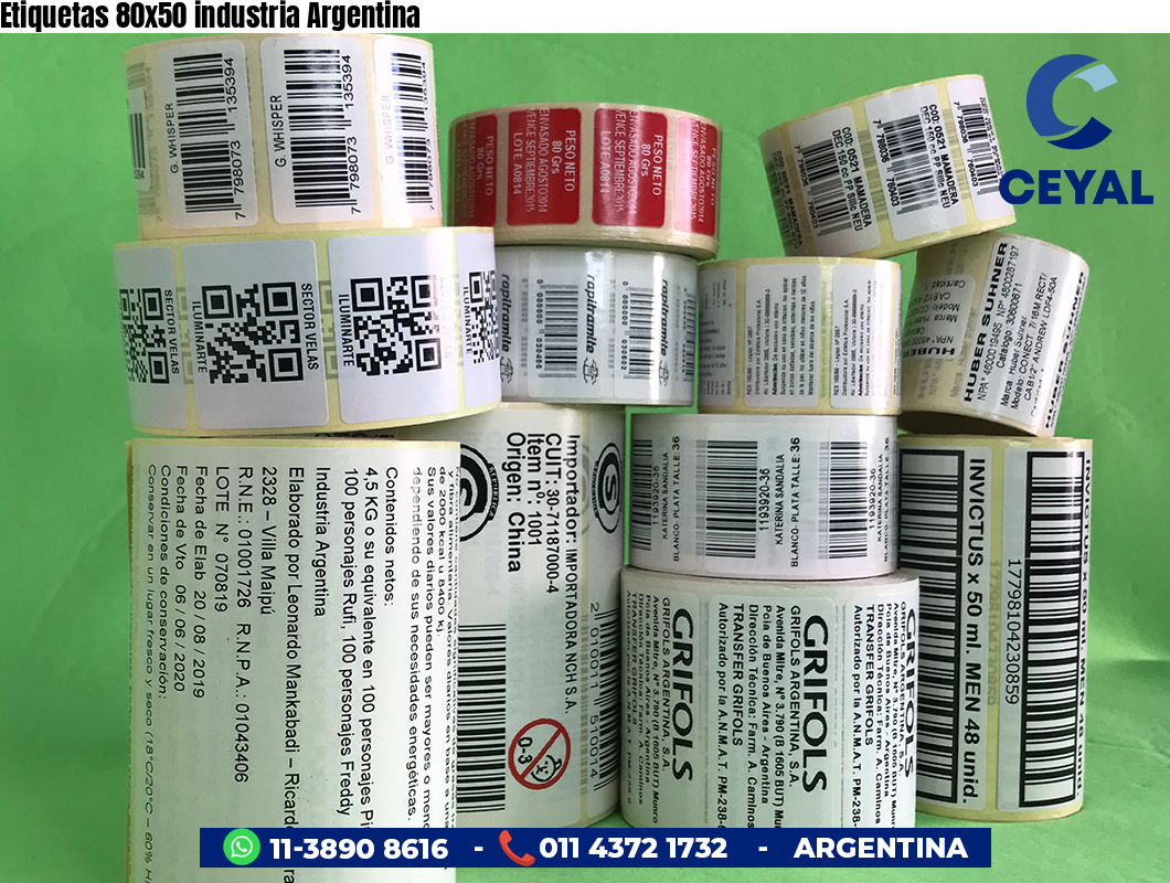 Etiquetas 80x50 industria Argentina