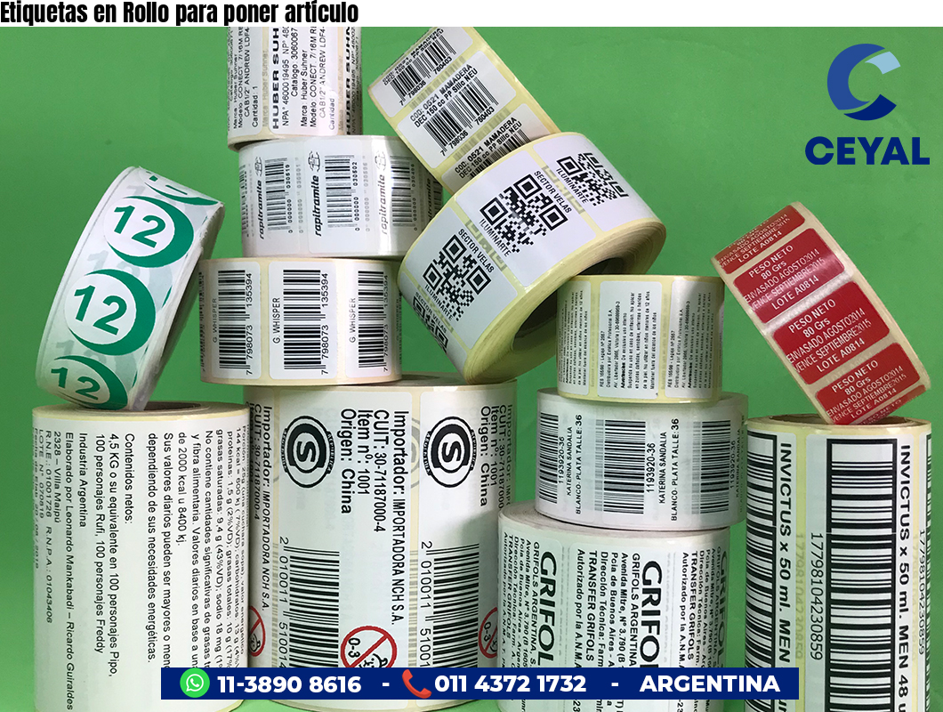 Etiquetas en Rollo para poner artículo