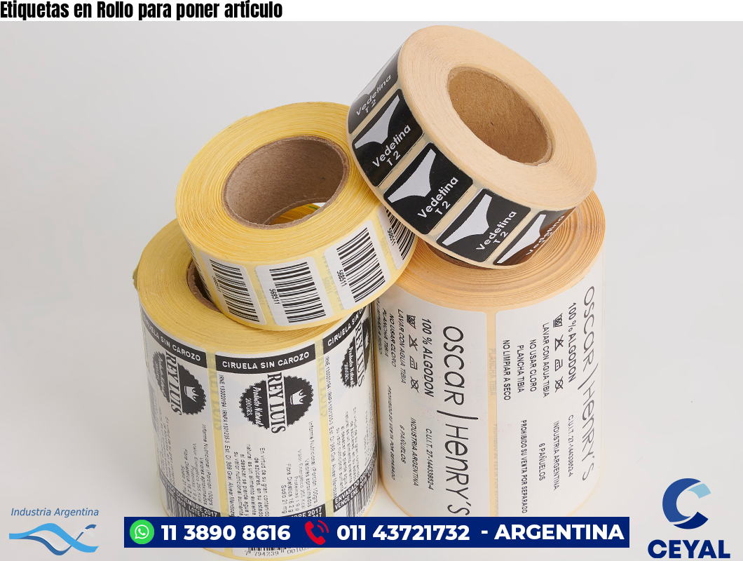 Etiquetas en Rollo para poner artículo