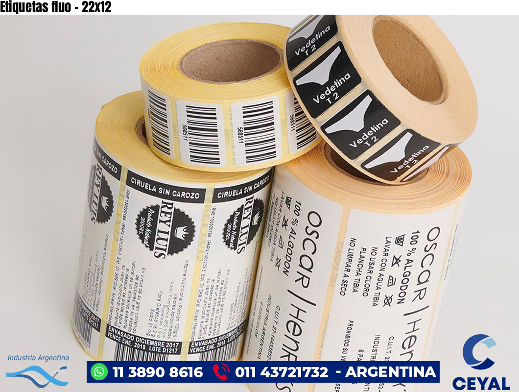 Etiquetas fluo - 22x12