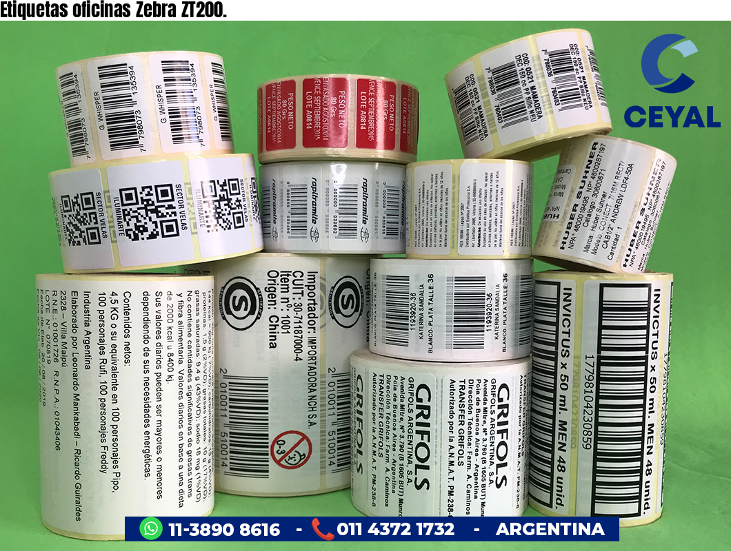 Etiquetas oficinas Zebra ZT200.