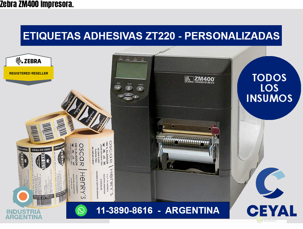 Zebra ZM400 Impresora.