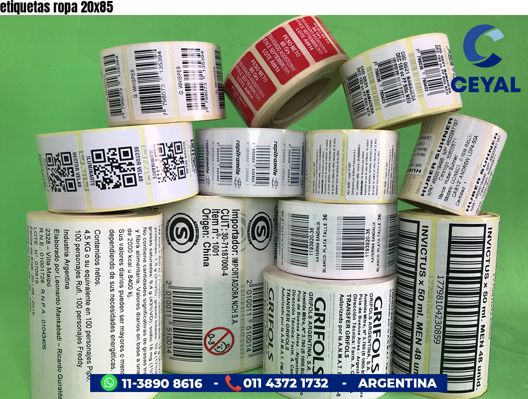 etiquetas ropa 20x85