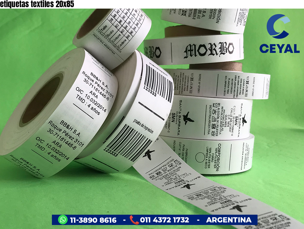 etiquetas textiles 20x85