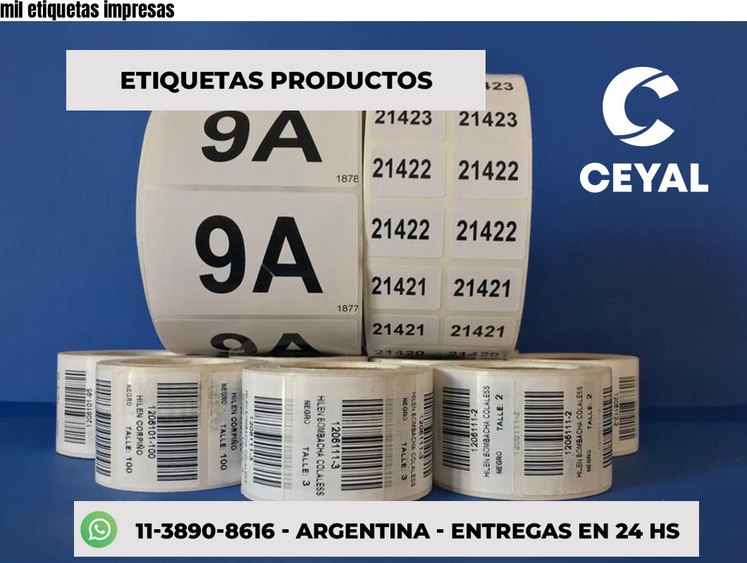 mil etiquetas impresas
