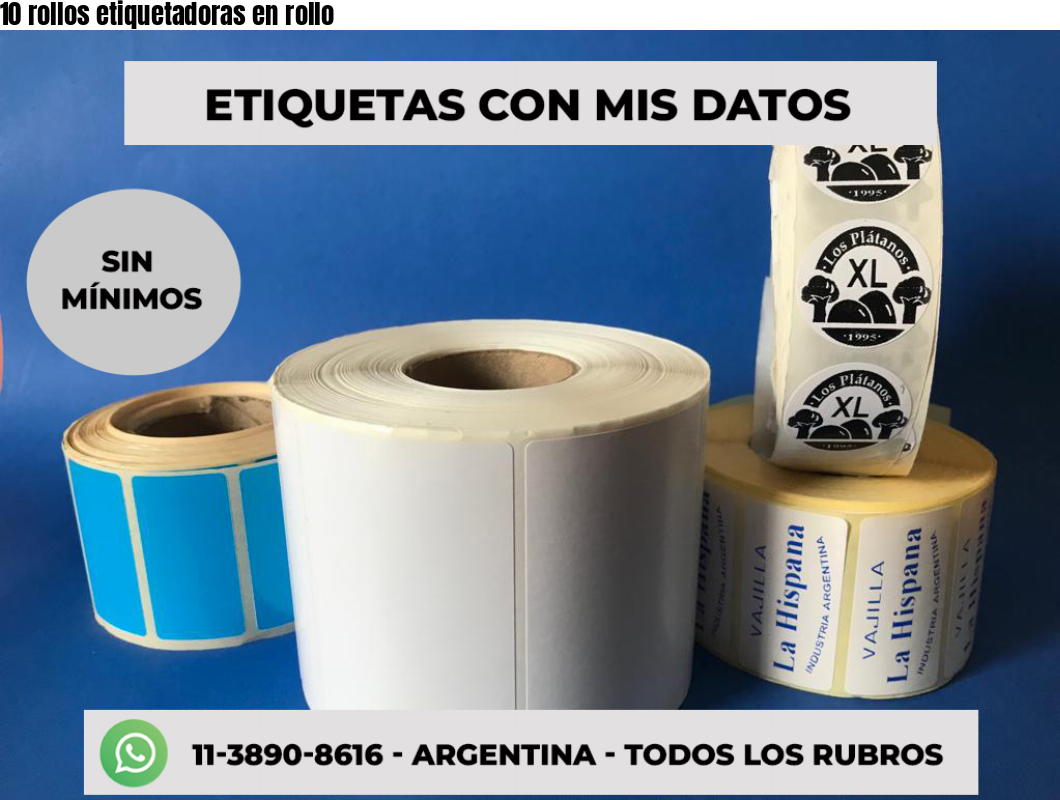 Tags En Rollo 10 rollos etiquetadoras en rollo - Etiquetado Textil