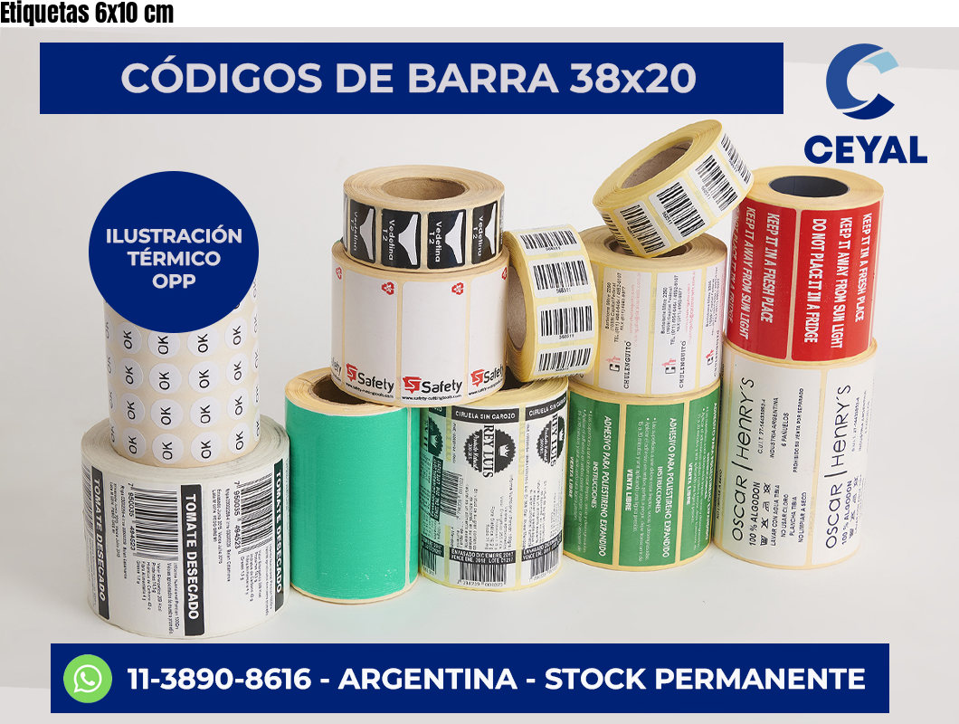 Etiquetas 6×10 cm