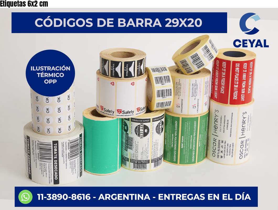 Etiquetas 6×2 cm
