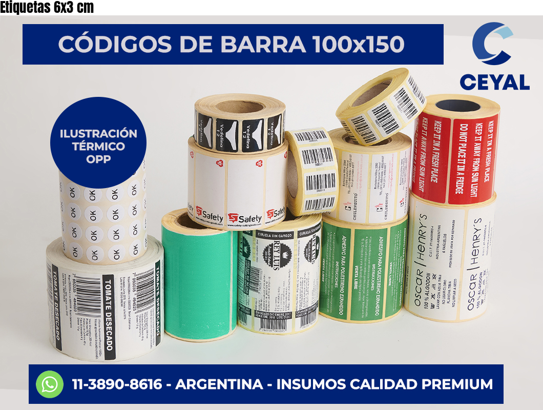 Etiquetas 6×3 cm