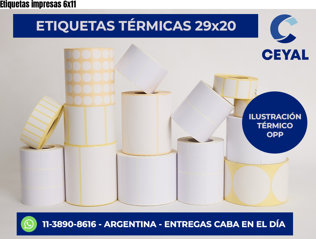 Etiquetas impresas 6×11