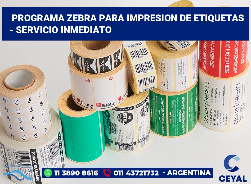 programa zebra para impresion de etiquetas - Servicio inmediato