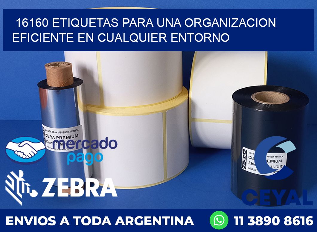 16160 ETIQUETAS PARA UNA ORGANIZACION EFICIENTE EN CUALQUIER ENTORNO