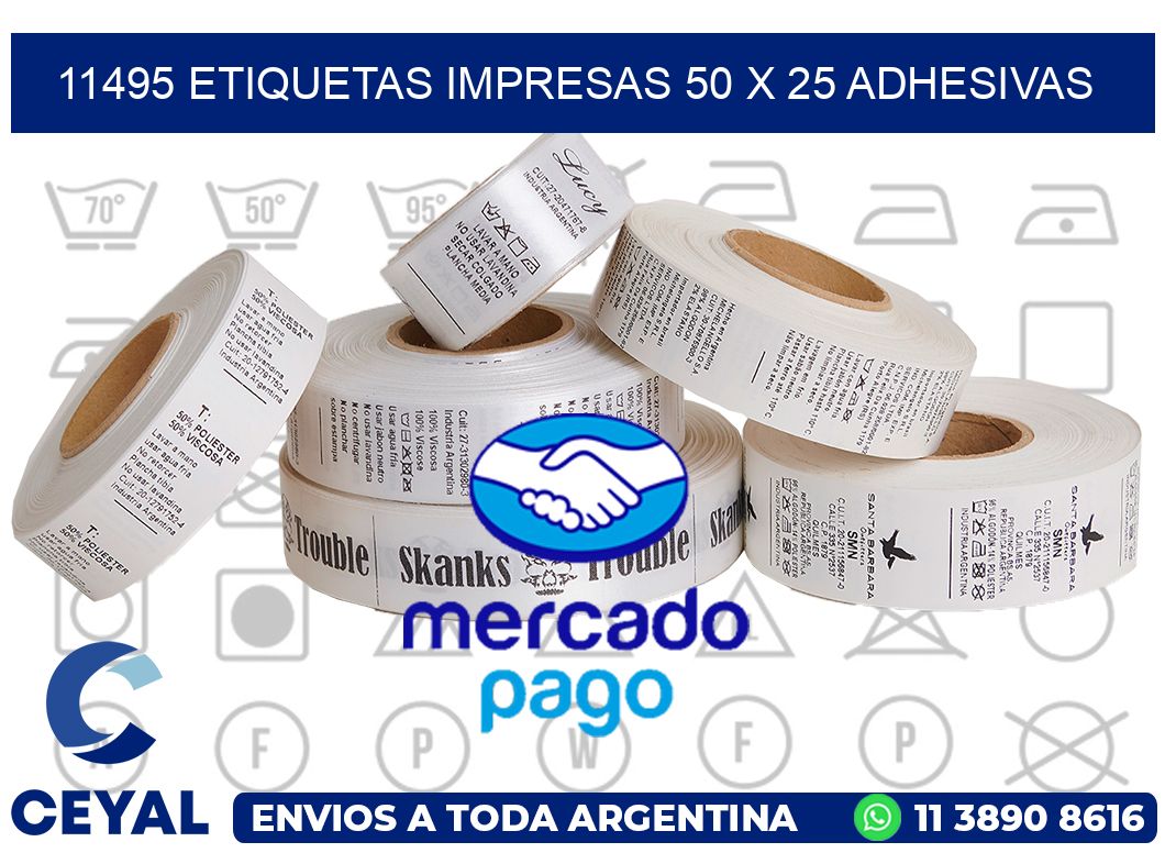 11495 ETIQUETAS IMPRESAS 50 X 25 ADHESIVAS