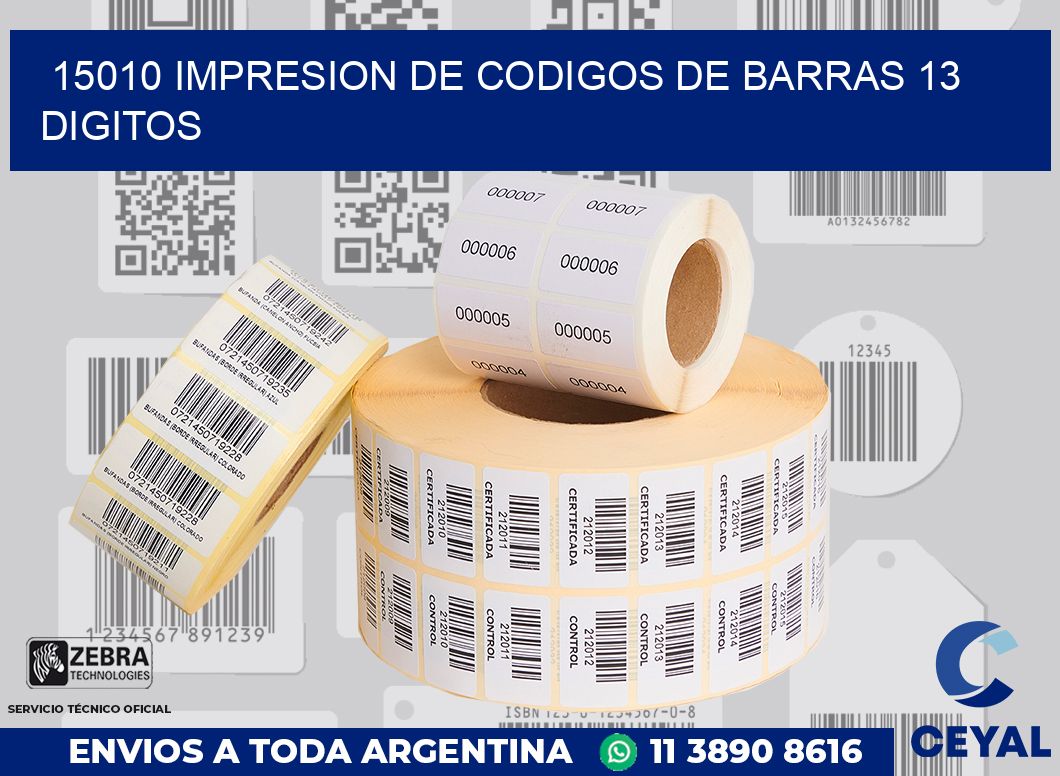 15010 IMPRESION DE CODIGOS DE BARRAS 13 DIGITOS