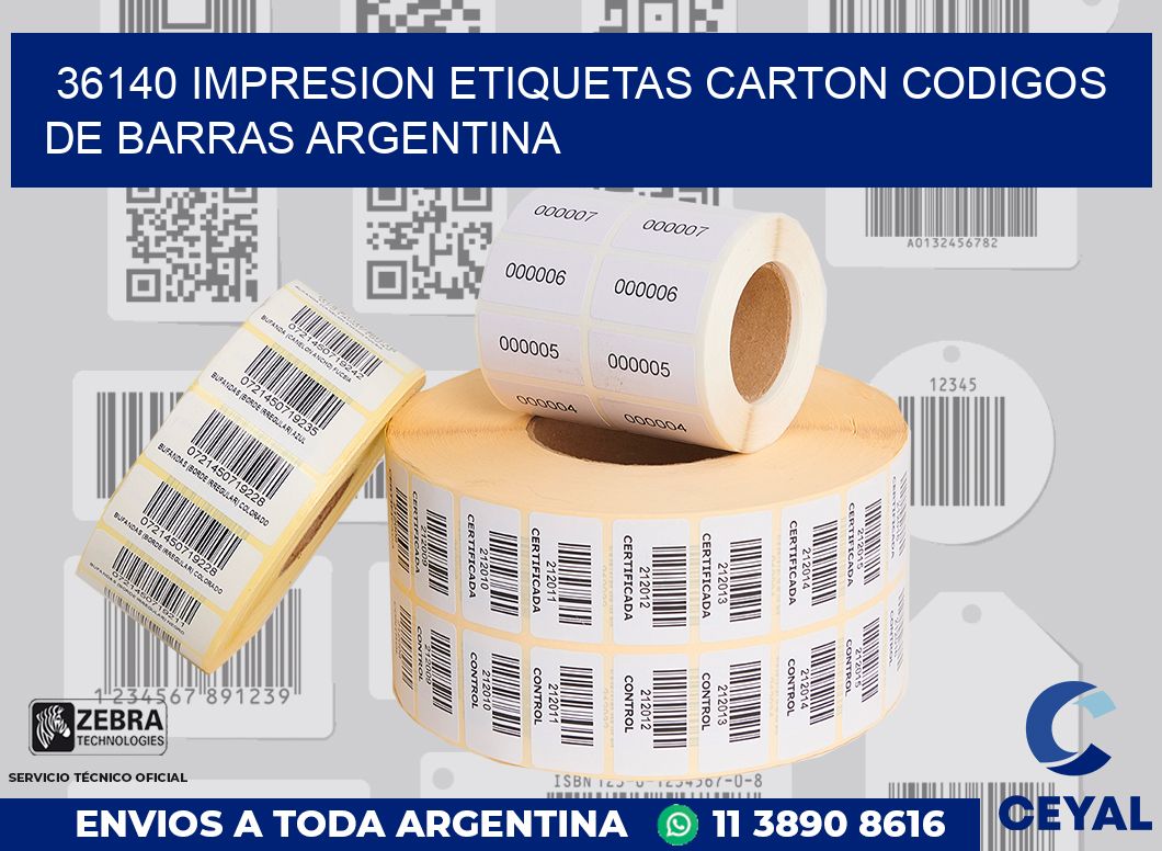 36140 IMPRESION ETIQUETAS CARTON CODIGOS DE BARRAS ARGENTINA