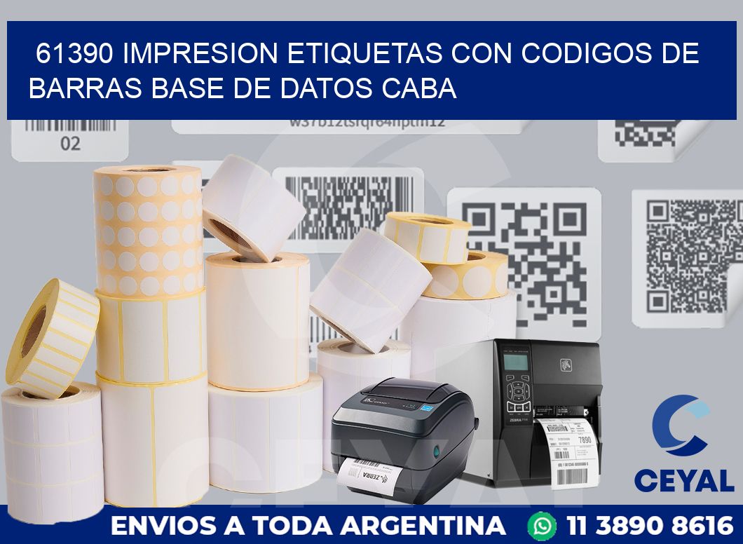61390 IMPRESION ETIQUETAS CON CODIGOS DE BARRAS BASE DE DATOS CABA