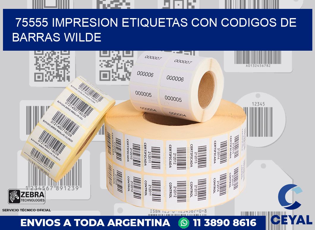 75555 IMPRESION ETIQUETAS CON CODIGOS DE BARRAS WILDE