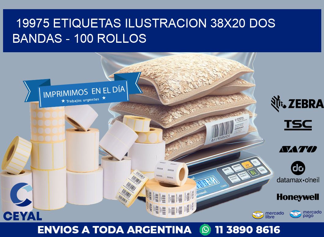 19975 ETIQUETAS ILUSTRACION 38X20 DOS BANDAS – 100 ROLLOS