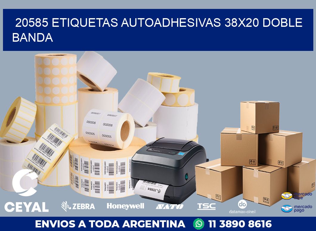 20585 ETIQUETAS AUTOADHESIVAS 38X20 DOBLE BANDA