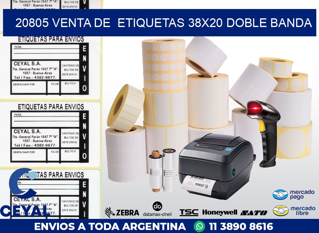 20805 VENTA DE ETIQUETAS 38X20 DOBLE BANDA