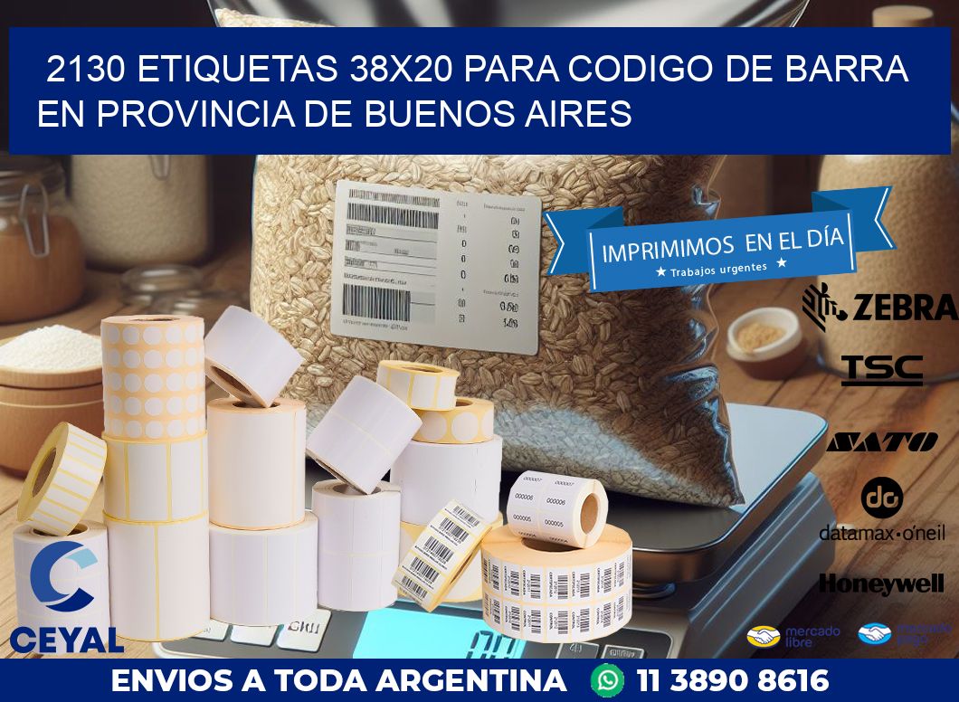 2130 ETIQUETAS 38X20 PARA CODIGO DE BARRA EN PROVINCIA DE BUENOS AIRES